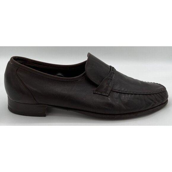 Vintage Florsheim Royal Imperial 11E Vintage Cordovan Yuma Brown Leather Loafers main image 9